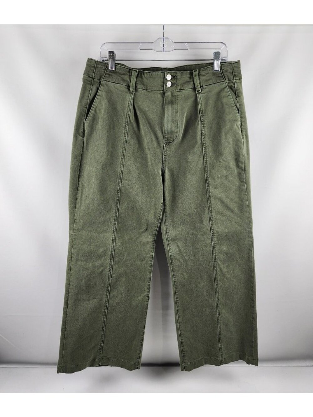 PAIGE Jeans Pants Womens 32x26 Green Anessa Wide Leg Pant 249926
